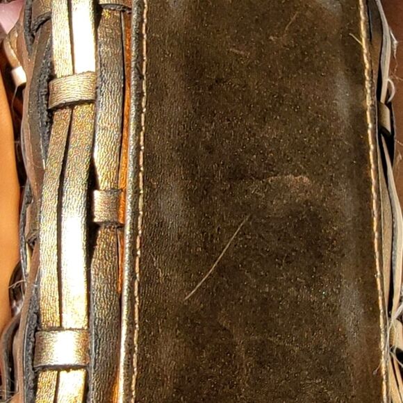 #Vintage #Saks Fifth Avenue Golden Braided Weaved Zip Shoulder Bag Purse: RARE - Picture 11 of 11